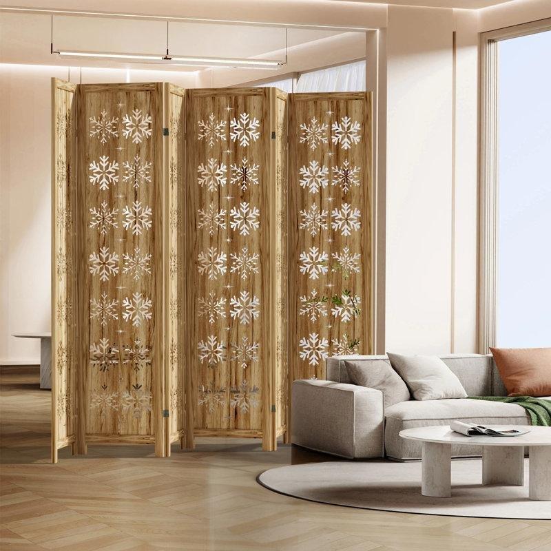 Ahşap MDF Katlanır Çıtalı Paravan - 170x241 cm - 321508