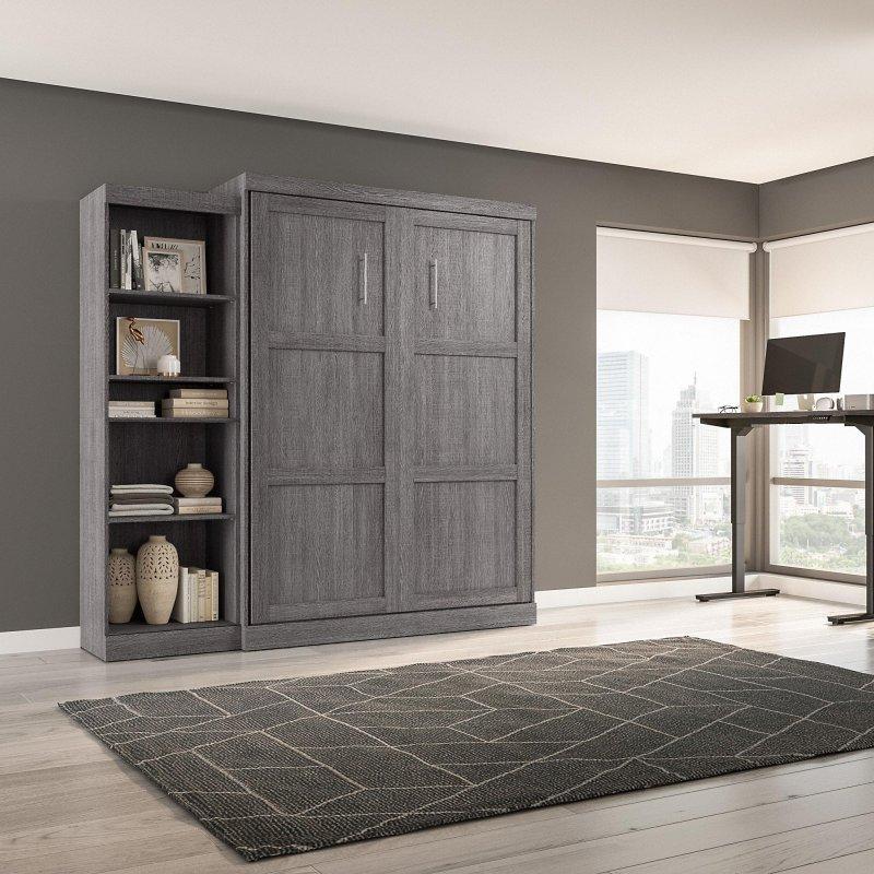 Ahşap Raflı Çift Kişilik Duvar Yatağı - 229 cm - 261736