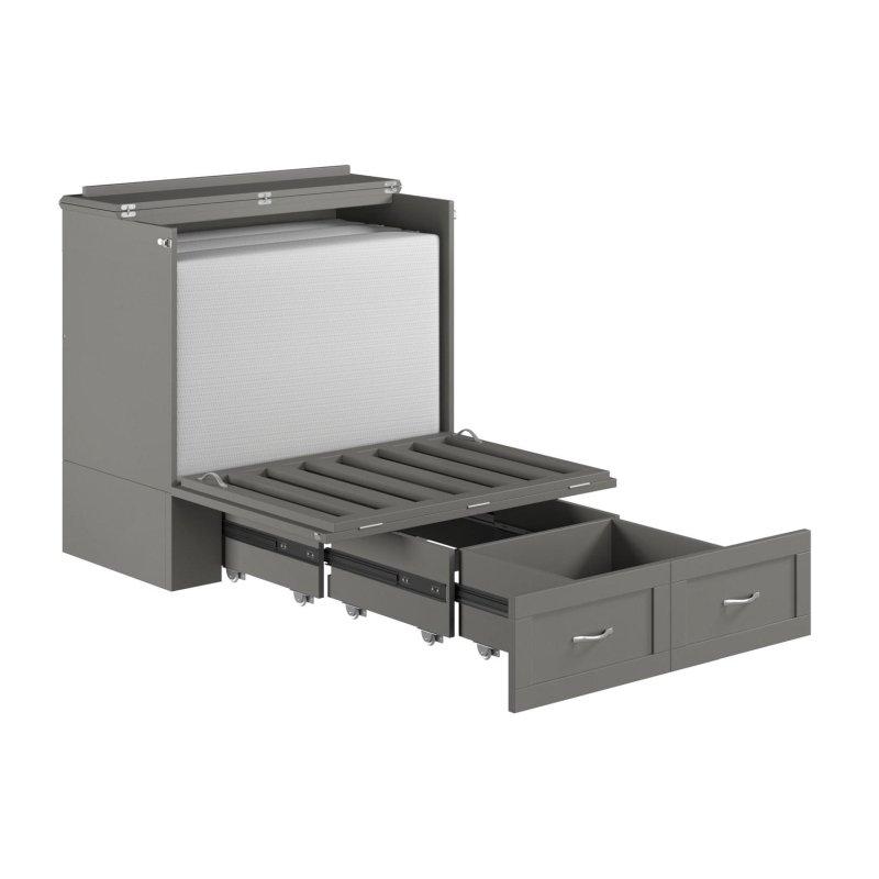 Ahşap USB Şarjlı Şilteli Sandık Tipi Duvar Yatağı - 204x106x104 cm - 263689