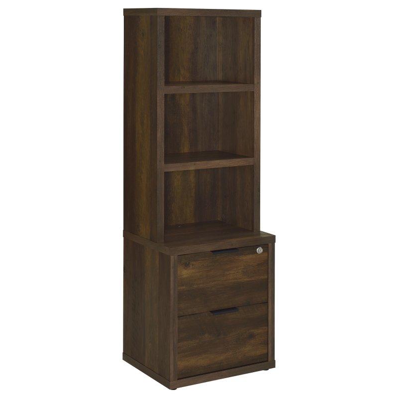 Ahşap USB Şarjlı ve Kilitli Çekmeceli Kitaplık - 51x40x156 cm - 317345