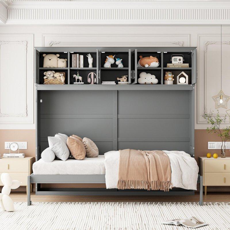 Ahşap Üst Dolaplı Duvar Yatağı - 262768