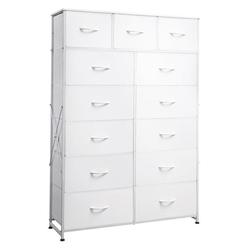 Ahşap Üst Tablalı Metal İskeletli 13 Kumaş Çekmeceli Şifonyer - 101x30x145 cm - 296598