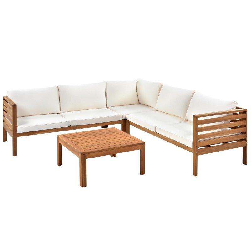 Akasya Ağacı L Şeklinde Minderli Bahçe Takımı - 211x211 cm - 270262