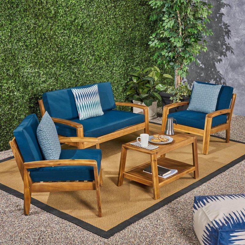 Akasya Ağacı Minderli 4 Parça Bahçe Takımı - 275840