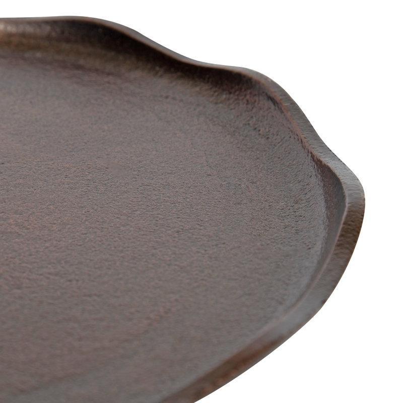Alüminyum El Yapımı Dalgalı Kenarlı Yuvarlak Orta Sehpa - 65x40 cm - 245335