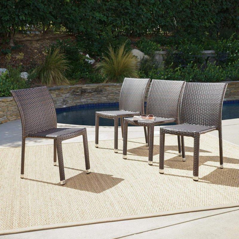 Alüminyum İskeletli Hava Koşullarına Dayanıklı İstiflenebilir Rattan Sandalye - 47x62x82 cm - 252291