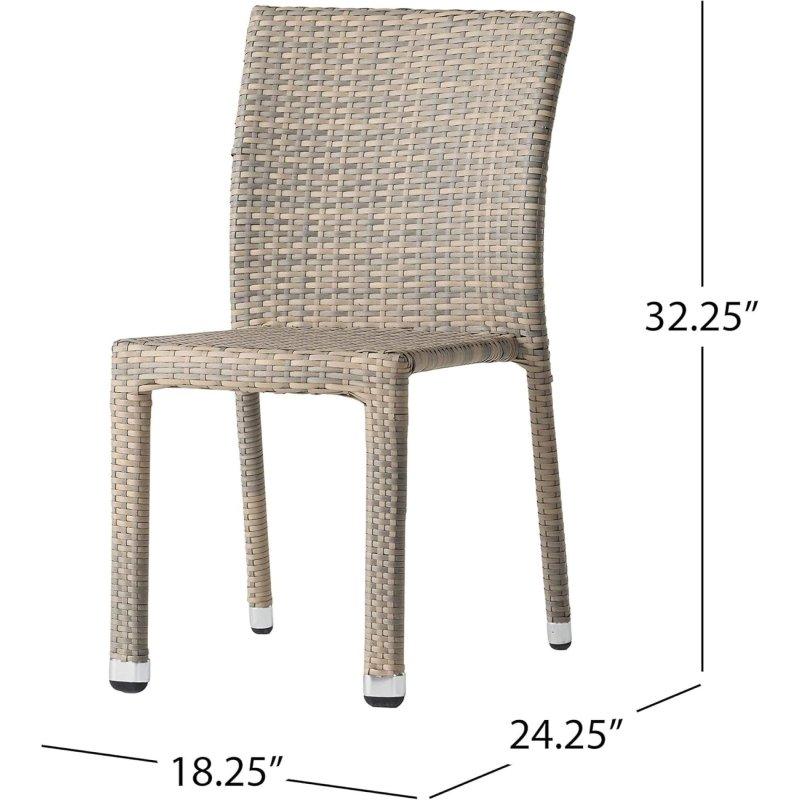 Alüminyum İskeletli Hava Koşullarına Dayanıklı İstiflenebilir Rattan Sandalye - 47x62x82 cm - 252291