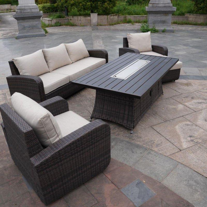 Alüminyum Rattan Ateş Çukurlu Minderli 5 Parça Bahçe Takımı - 269264