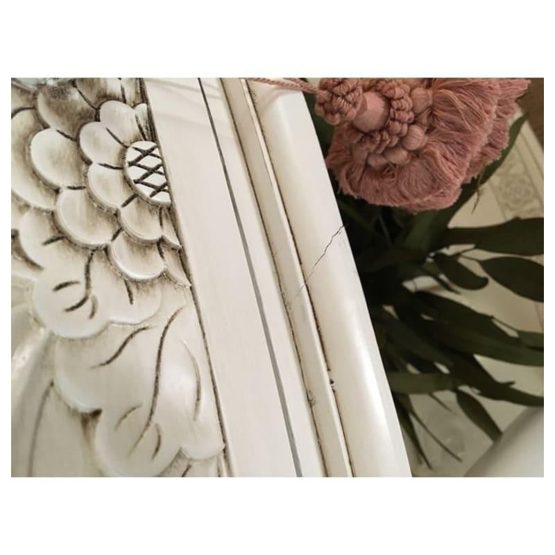 Antik Beyaz Masif Ahşap Çekmeceli Yarım Ay Dresuar - 86x28x81 cm - 332556