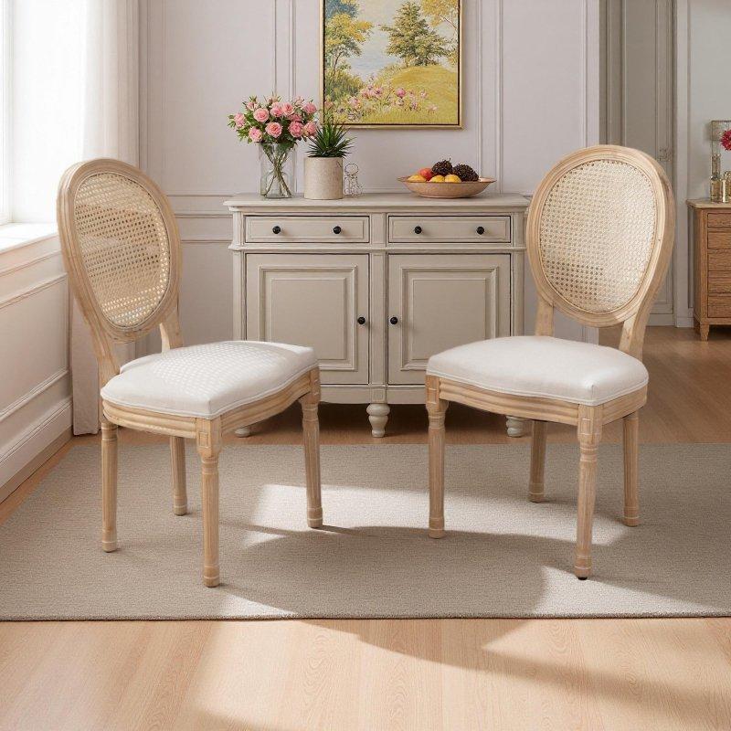 Antik Boyalı Masif Ahşap Yüksek Sırtlı Rattan Sandalye 2li Set - 95 cm - 252182 Antik Boyalı Masif Ahşap Yüksek Sırtlı Rattan Sandalye 2li Set - 95 cm - 252182