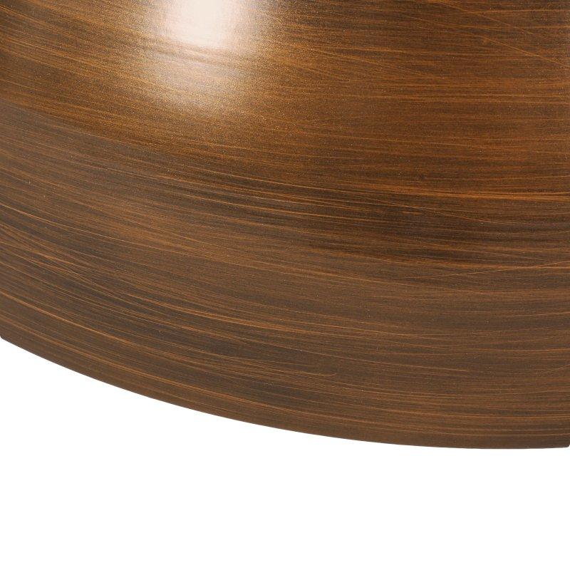 Antik Bronz Demir Kum Saati Tasarım Yuvarlak Orta Sehpa - 63x39 cm - 239726
