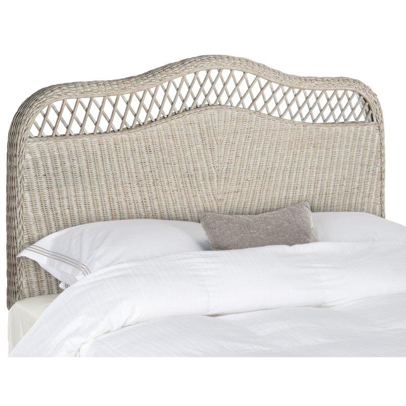Antik Gri Rattan Dokuma Ahşap Yatak Başlığı - 162x136 cm - 334812