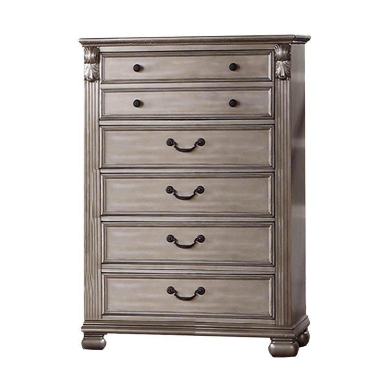 Antik Gümüş Ahşap 5 Çekmeceli Şifonyer - 92x130x46 cm - 303651 Antik Gümüş Ahşap 5 Çekmeceli Şifonyer - 92x130x46 cm - 303651