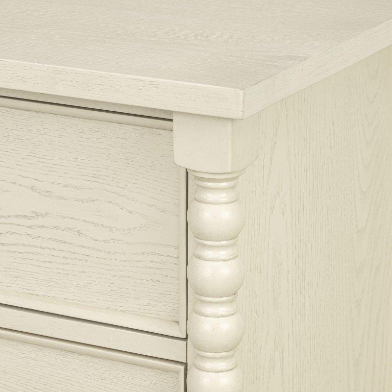 Antik Krem Masif Ahşap Ayaklı 6 Çekmeceli Şifonyer - 117 cm - 302111
