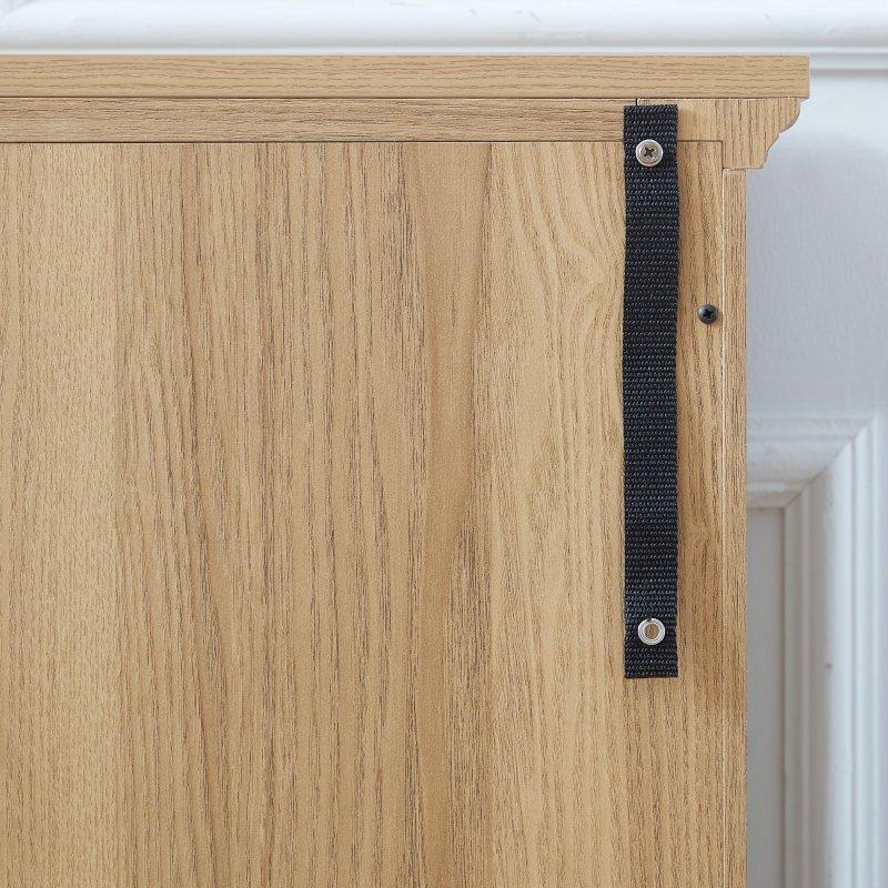 Antik MDF Dahili Aydınlatmalı 4 Cam Kapaklı Kitaplık - 175 cm - 319664
