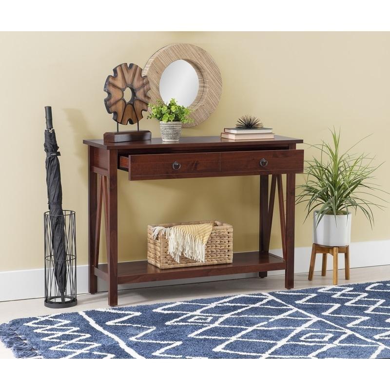 Antik Tütün Masif Çam Çekmeceli Raflı Dresuar - 107x36x79 cm - 331665