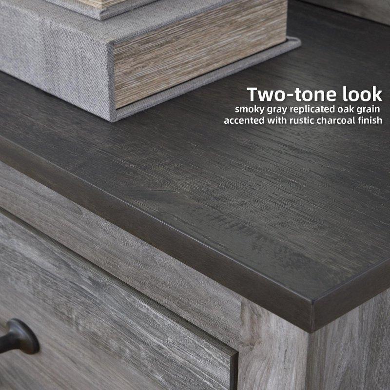 Antrasit Gri MDF Aynalı 6 Çekmeceli Şifonyer - 150 cm - 308297