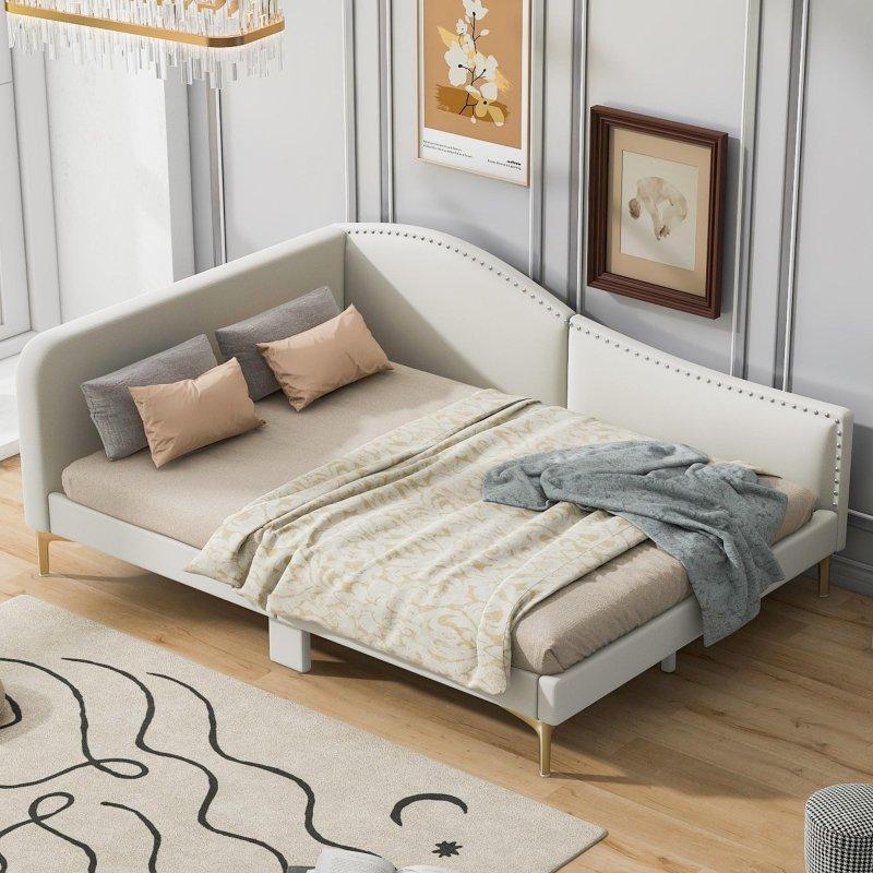 Antrasit Kumaş Döşemeli Ahşap Başlıklı Kolçaklı Daybed Karyola - 205x106x82 cm - 330037
