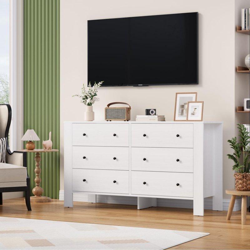 Antrasit MDF Gold Kulplu Metal Ayaklı 6 Çekmeceli Şifonyer - 144 cm - 308155