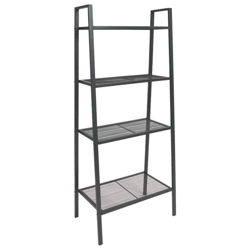 Antrasit Metal 4 Raflı Merdiven Kitaplık - 62x36x149 cm - 318383