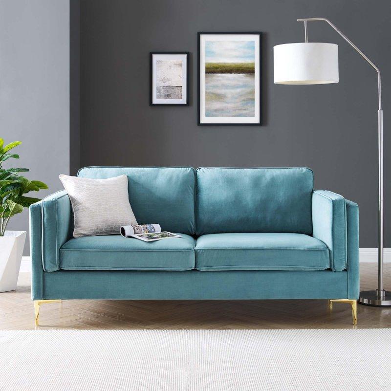 Antrasit Performans Kadife Gold Metal Ayaklı Bohem Koltuk - 181x86 cm - 278806