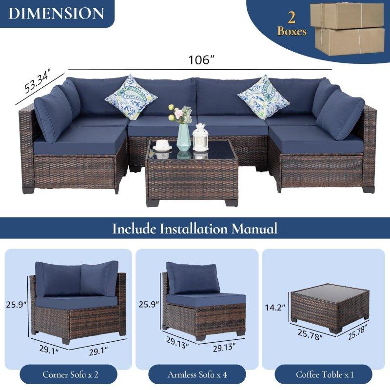 Ateş Çukurlu 8 Parça Rattan Bahçe Takımı - 272917