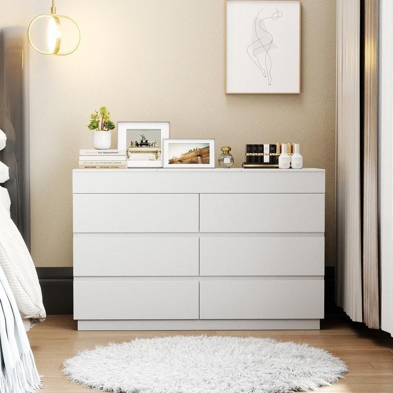 Aynalı 6 Çekmeceli Modern MDF Şifonyer - 120x40x86 cm - 295338