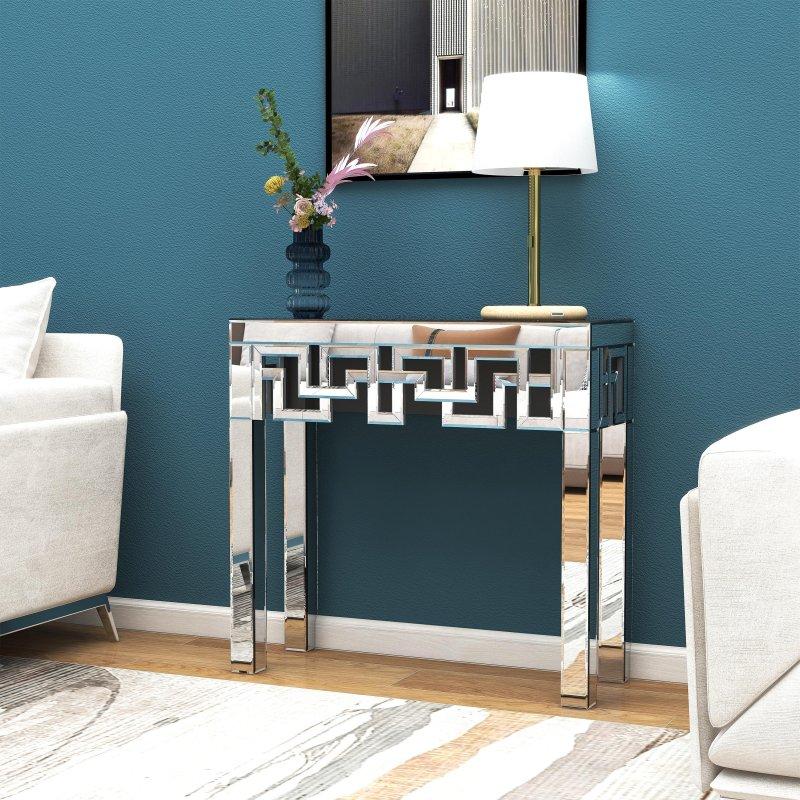 Aynalı MDF Geometrik Desenli Dresuar - 81x30x77 cm - 332347 Aynalı MDF Geometrik Desenli Dresuar - 81x30x77 cm - 332347