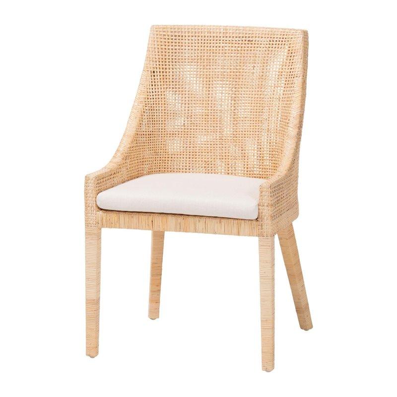 Bal Rengi El Yapımı Kulaklı Doğal Rattan Sandalye - 251672