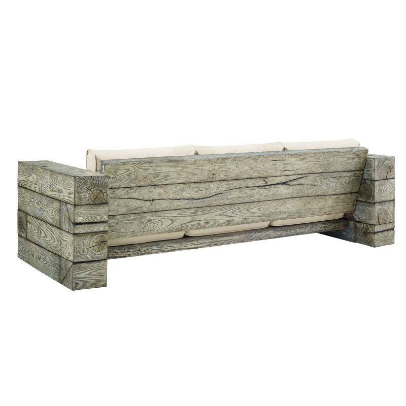 Bej Ahşap Ateş Çukurlu Rustik Bahçe Takımı - 219x163 cm - 271191