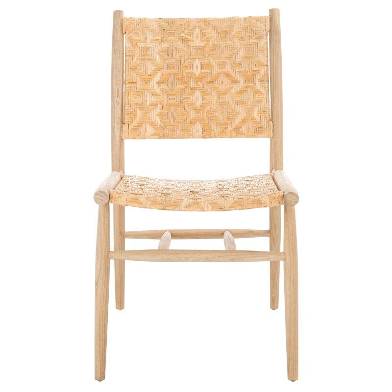 Bej Ahşap İskandinav Tasarım 2li Set Rattan Sandalye - 252929