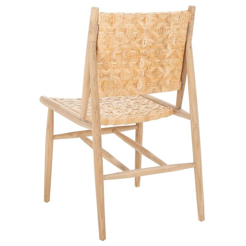 Bej Ahşap İskandinav Tasarım 2li Set Rattan Sandalye - 252929