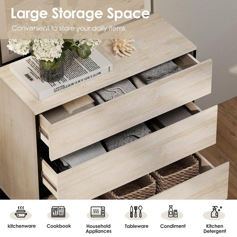 Bej Ahşap Modern Çekmeceli ve Ayarlanabilir Raflı Kitaplık - 183 cm - 314918