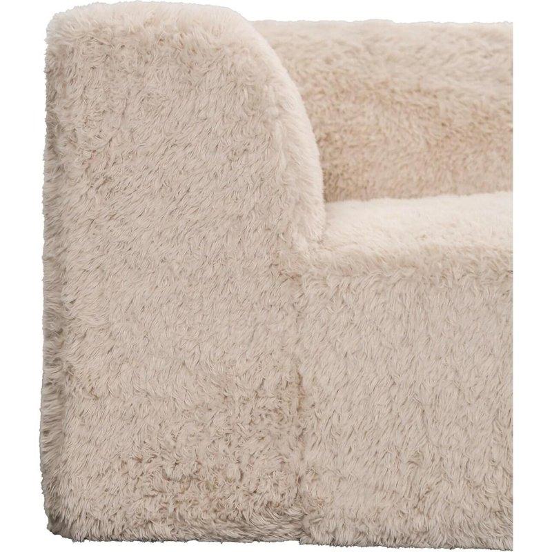 Bej Ahşap Modüler Tasarım Derin Oturumlu Yuvarlak Kolçaklı Bohem Koltuk - 272x102x69 cm - 289601