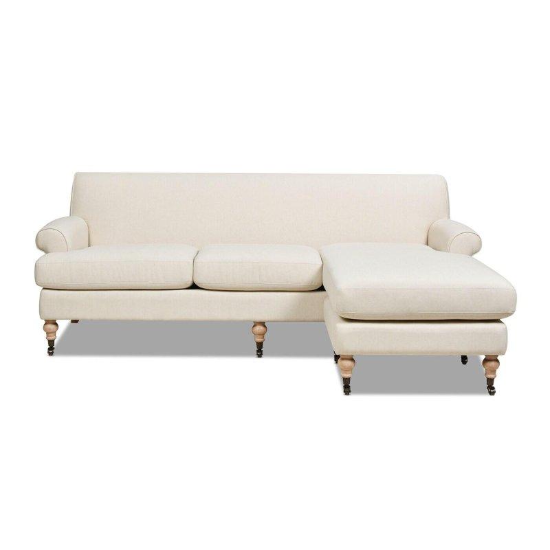 Bej Ahşap Yönü Değiştirilebilir Çıkarılabilir Minderli Köşe Koltuk - 224 cm - 258073