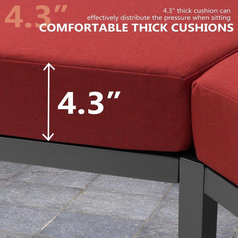 Bej Alüminyum PE Rattan Kavisli Modüler Bahçe Takımı - 196 cm - 268446