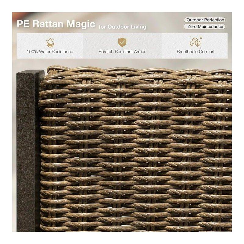 Bej Alüminyum Rattan Sırtlı Geniş Kolçaklı Bahçe Takımı - 271796