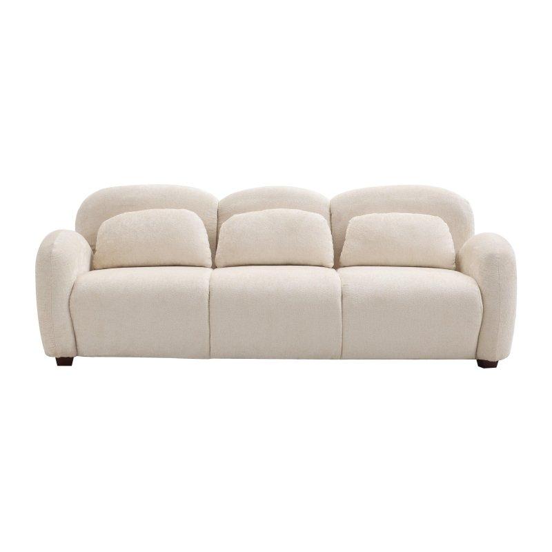 Bej Bukle Kumaş 3 Yastıklı 3 Kişilik Bohem Koltuk - 199 cm - 286806