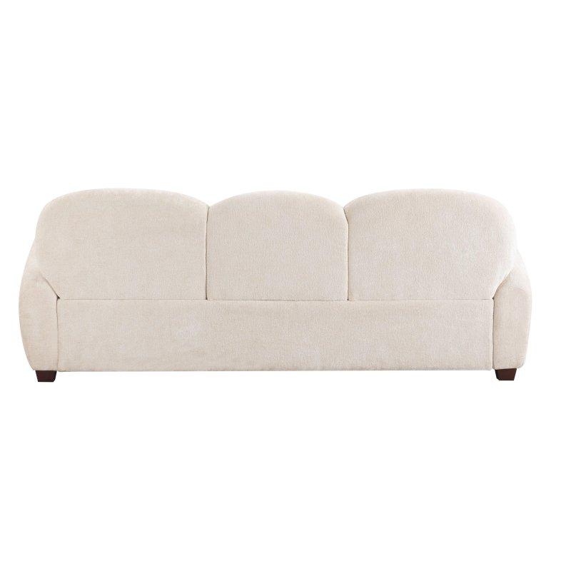 Bej Bukle Kumaş 3 Yastıklı Yaprak Tasarımlı 3 Kişilik Bohem Koltuk - 199 cm - 293444
