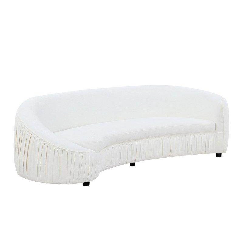 Bej Bukle Kumaş Kavisli Tasarım 4 Kişilik Bohem Koltuk - 241 cm - 277951