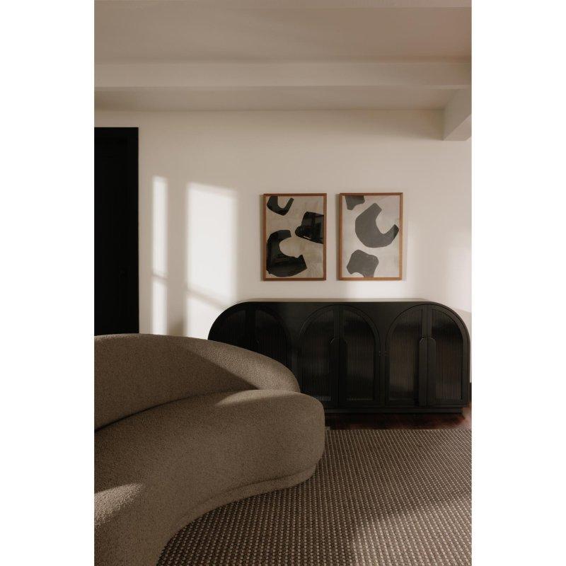 Bej Bukle Kumaş Kolçaksız Kavisli Tasarım İki Kişilik Bohem Koltuk - 210x106x81 cm - 292048