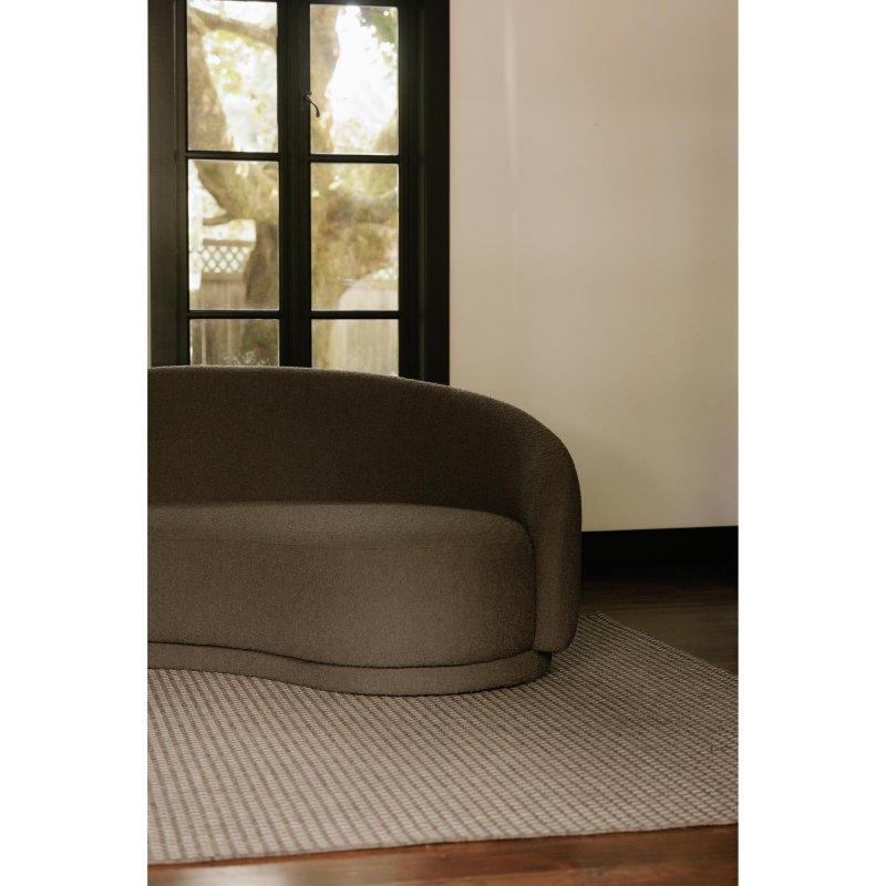 Bej Bukle Kumaş Kolçaksız Kavisli Tasarım İki Kişilik Bohem Koltuk - 210x106x81 cm - 292048
