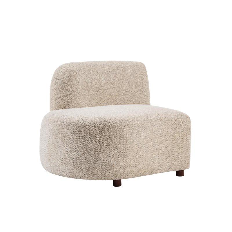 Bej Bukle Kumaş Modüler Kavisli 5 Parça Köşe Koltuk - 280x88 cm - 254889