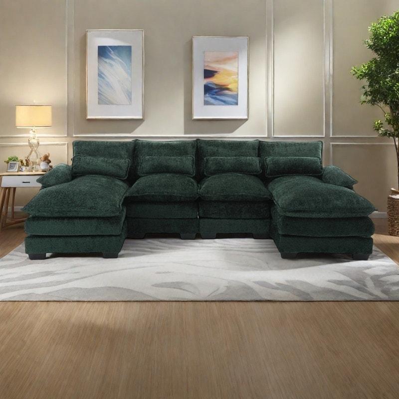 Bej Bukle Kumaş Modüler U Köşe Koltuk Takımı - 282 cm - 257258