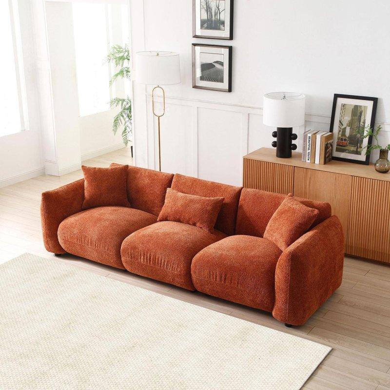 Bej Bukle Kumaş Puf Dahil El Yapımı Derin Oturumlu Bohem Koltuk - 279x100 cm - 294559