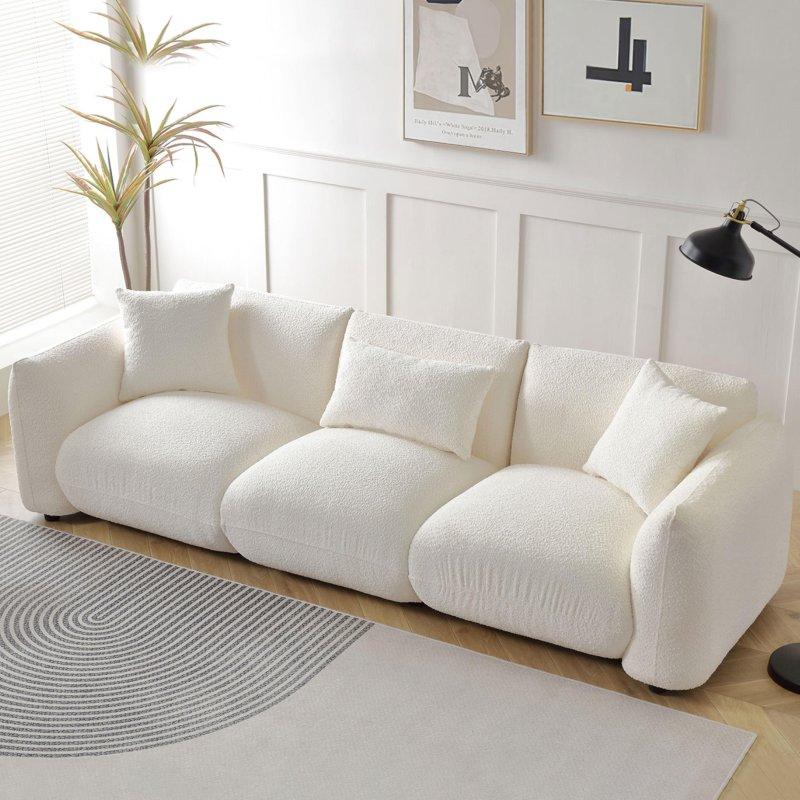 Bej Bukle Kumaş Puf Dahil El Yapımı Derin Oturumlu Bohem Koltuk - 279x100 cm - 294559 Bej Bukle Kumaş Puf Dahil El Yapımı Derin Oturumlu Bohem Koltuk - 279x100 cm - 294559