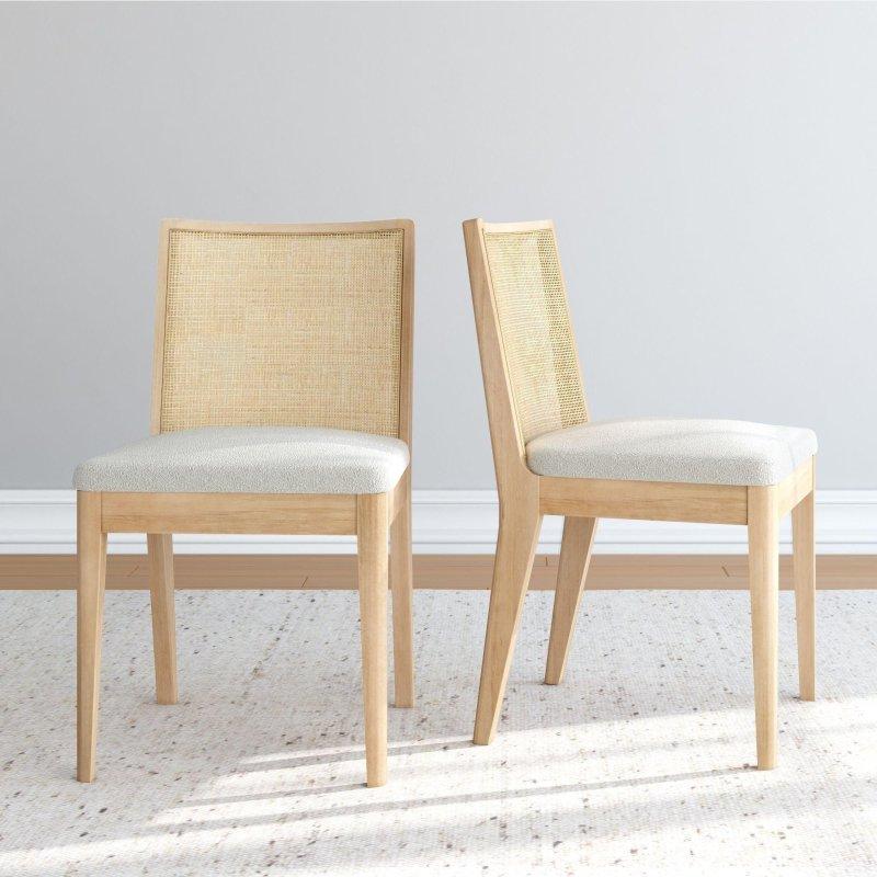 Bej Buklet Oturaklı Masif Ahşap Rattan Sandalye - 253266