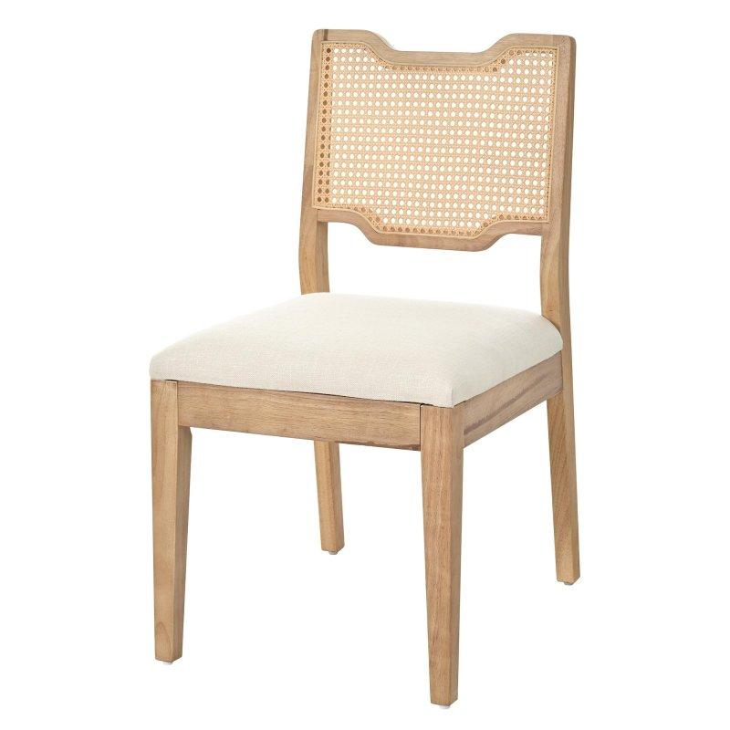 Bej Ceviz Rengi Kauçuk Ağacı Döşemeli Rattan Sırtlıklı 2li Set Rattan Sandalye - 252527