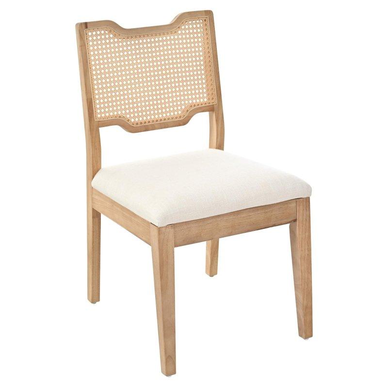Bej Ceviz Rengi Kauçuk Ağacı Döşemeli Rattan Sırtlıklı 2li Set Rattan Sandalye - 252527
