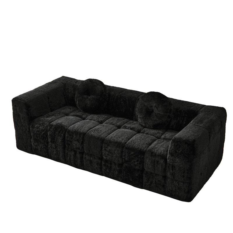 Bej Damalı Polyester İskeletsiz 2 Yastıklı 3 Kişilik Bohem Koltuk - 215 cm - 286238